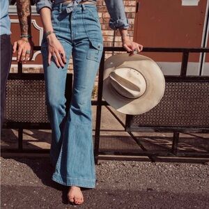 hand crafted bell bottom jeans